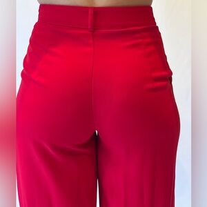 Vibrant Red Wide Leg Pants